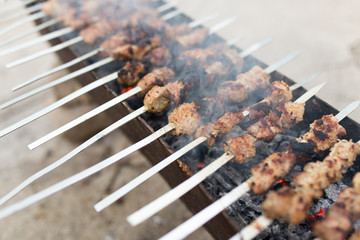 grilled skewers on the grill