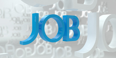 Find Suitable Job, 3D Illustration, Blue Version