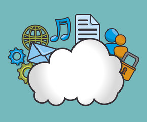 cloud computing data icon vector illustration graphic