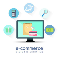electronic commerce marketing icon vector illustration graphic