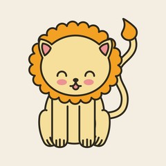 cute lion tender isolated icon