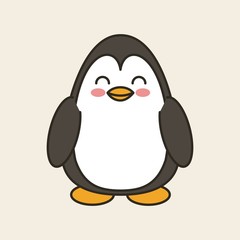 cute penguin tender isolated icon