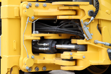 Fototapeta premium Hydraulic mechanism of the tractor.