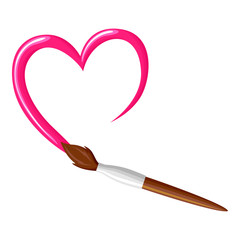 Paintbrush draw heart