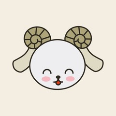 cute goat tender isolated icon