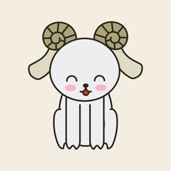 cute goat tender isolated icon