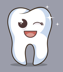 human tooth character icon vector illustration graphic