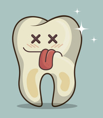human tooth character icon vector illustration graphic