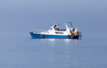 boat on the surface of the water in the sea