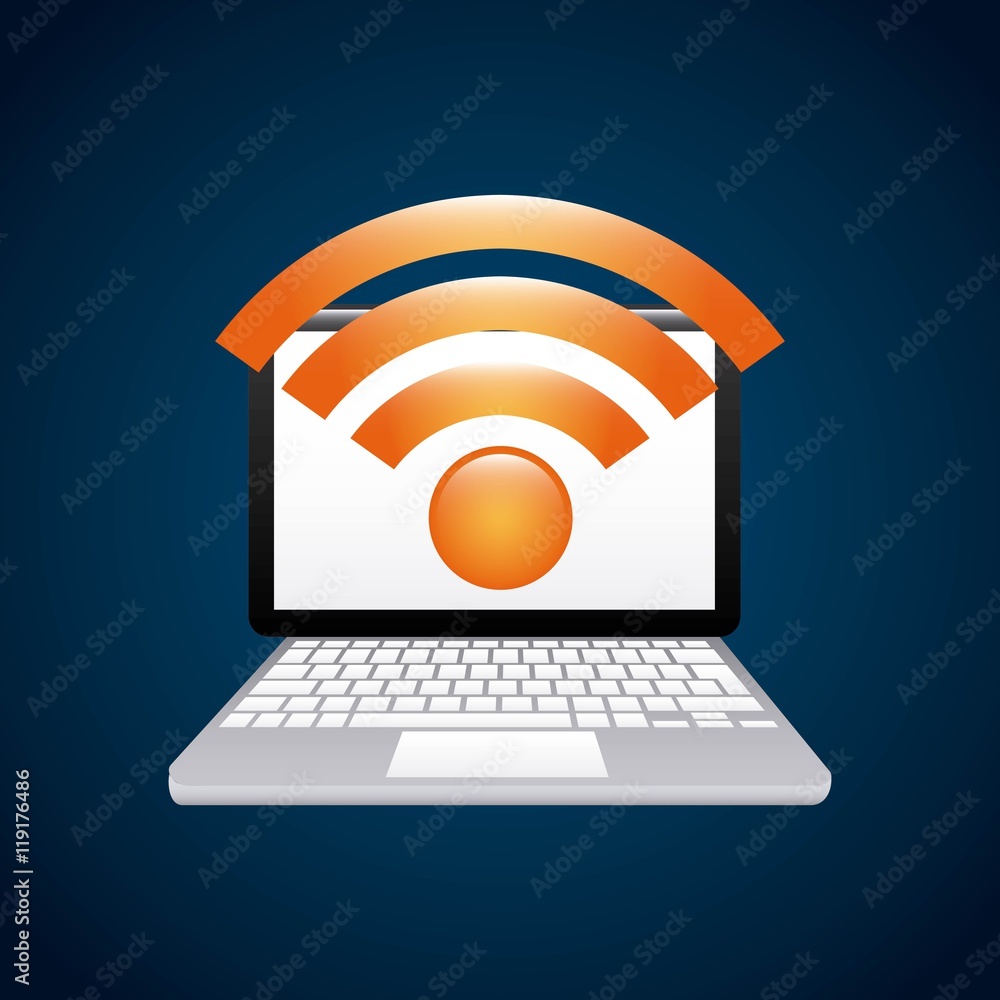 Poster wifi connection service isolated icon