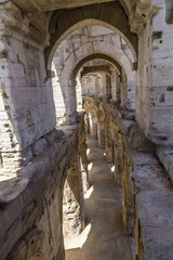 Fototapeta na wymiar view to old roman walls at arena in Arles