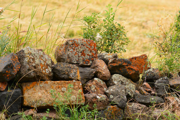Fototapeta premium Nature landscape with big stones in the foreground, Armenia