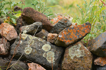 Nature landscape with big stones in the foreground, Armenia