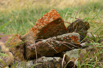 Nature landscape with big stones in the foreground, Armenia
