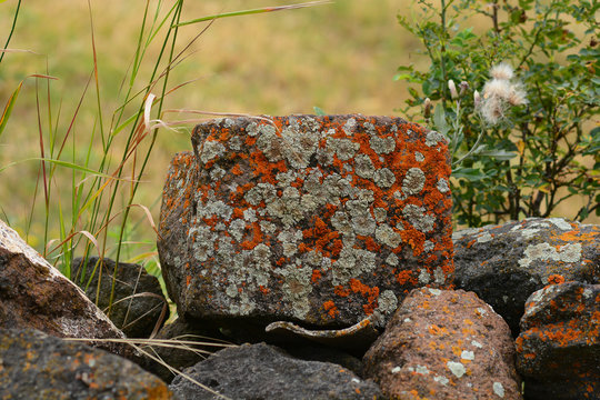 Nature landscape with big stones in the foreground, Armenia