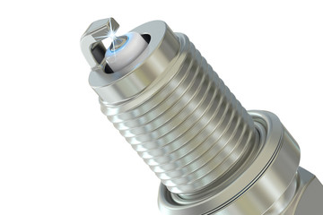 Spark plug closeup, 3D rendering