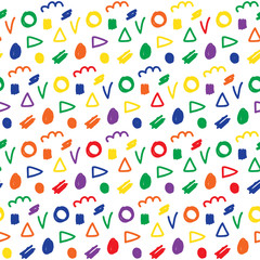Doodle seamless pattern background. Childish handmade doodle cover