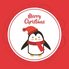 penguin happy merry christmas card