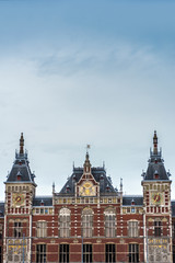 Fototapeta premium Amsterdam central railway station in Netherlands.