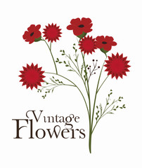 vintage flowers decoration icon vector illustration icon