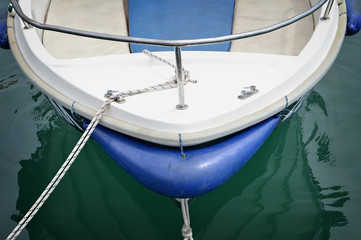 Closeup of a boat in the harbor
