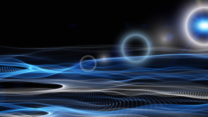 futuristic wave background design with lights