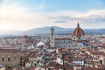 Obraz premium Duomo di Firenze at sunset, Tuscany, Italy.