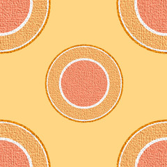 The pattern of orange textured circles