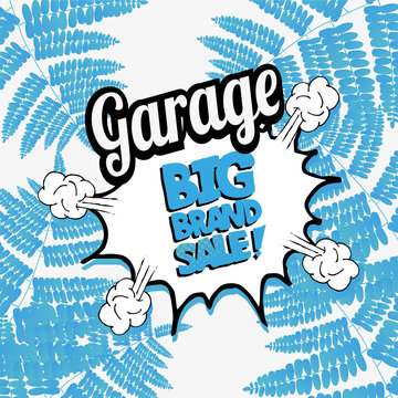 illustrations seasonal garage big brand sales announcement on te