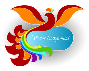 Vector abstract colorful bird. The template for logos, signs, backgrounds, labels, banners.
