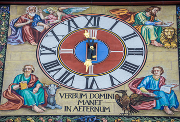 Clock of Black Church in Brasov city in Romania