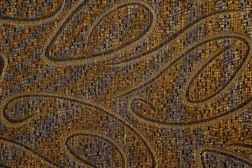 Old ornamental textured dark brown embroideryered cloth texture