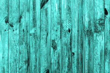 Wall of turquoise wood texture background macro