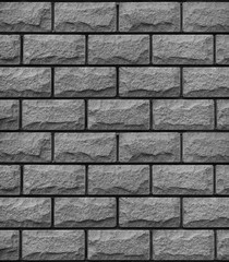 Texture of grey decorative tiles in form of brick