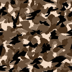 Brown war camouflage seamless texture