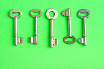 A border of keys displayed on a green background