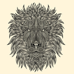 Abstract vector lion of a variety of patterns
