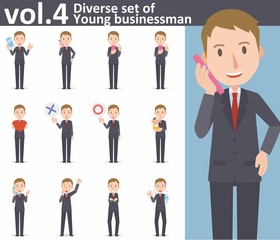 Fototapeta na wymiar Diverse set of young businessman on white background , EPS10 vector format vol.4
