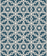 Worn out seamless background 455 Islamic geometry cross polygon star frame
