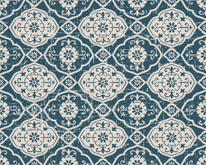 Worn out seamless background 456 oriental Asian curve spiral flower kaleidoscope
