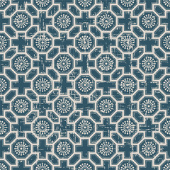 Worn out seamless background 462 oriental Chinese polygon square cross geometry flower lattice
