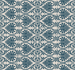 Obraz premium Worn out seamless background 512 vintage curve spiral fan shape flower 