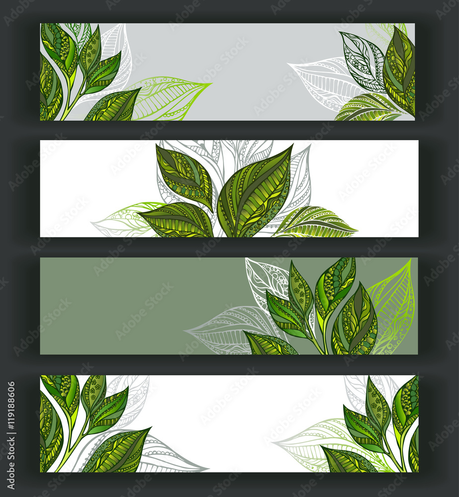 Sticker set of tea banners