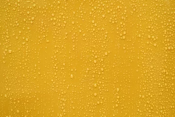  Close up water drop on orange background. © Ubonwan