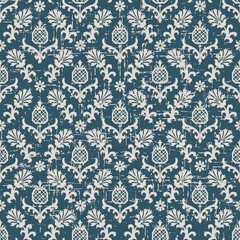 Worn out seamless background 533 vintage nature garden flower pineapple fruit
