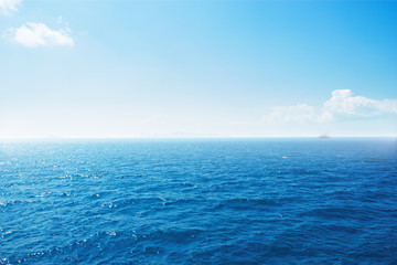 Obraz premium Background of blue sky and blue sea.