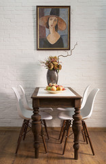 Table in a dining room