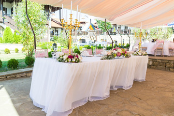 Decorated wedding table
