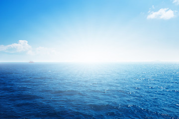 Background of blue sky and blue sea.