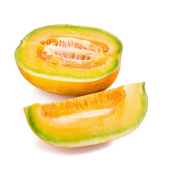 honeydew melon on white background